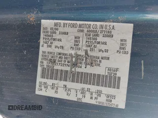 2000 Ford F-150 XL with VIN 1FTZX1722YNB23944, listed as a IAAI auction lot 42618183 with 223,986 mi miles and . Bid and sale history available at DreamBid. Image 9.