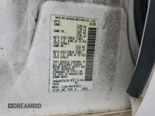 2009 Nissan Frontier SE with VIN 1N6AD07U19C411546, listed as a Copart auction lot 57683625 with 216,492 mi miles and Salvage title. Bid and sale history available at DreamBid. Image 12.