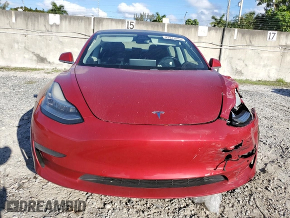 2019 Tesla Model 3 Long Range with VIN 5YJ3E1EB8KF389649, listed as a Copart auction lot 43921645 with 46,818 mi miles and Salvage Title. Bid and sale history available at carsss.com. Image 5.