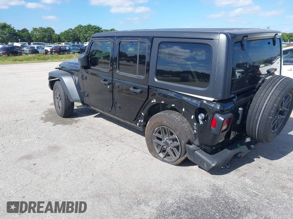 2024 Jeep Wrangler Sport S with VIN 1C4PJXDG7RW325735, listed as a IAAI auction lot 41309348 with 3,577 mi miles and . Bid and sale history available at DreamBid. Image 3.