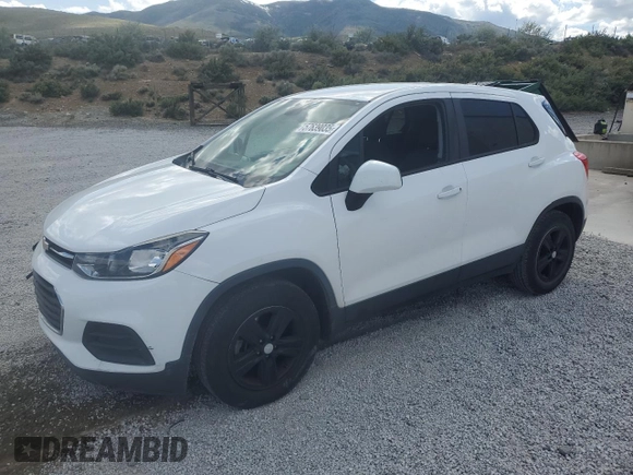 2020 Chevrolet Trax LS with VIN 3GNCJKSB7LL219895, listed as a Copart auction lot 57639035 with 81,063 mi miles and Salvage title. Bid and sale history available at DreamBid. Image 1.