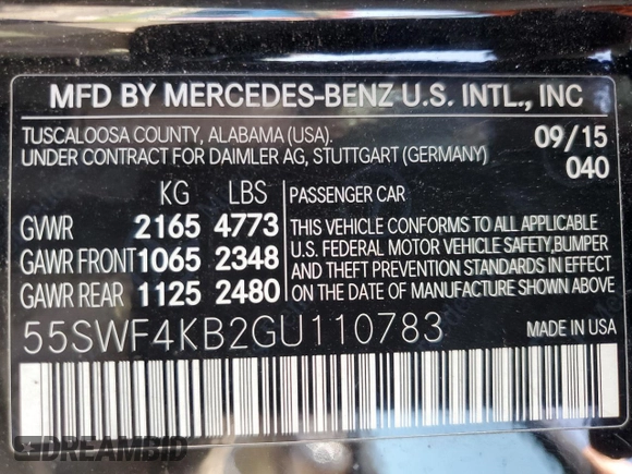2016 Mercedes-Benz C 300 Luxury with VIN 55SWF4KB2GU110783, listed as a Copart auction lot 55200175 with 137,555 mi miles and Clean Title. Bid and sale history available at carsss.com. Image 12.