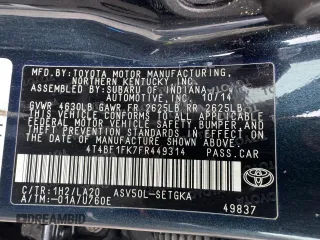 2015 Toyota Camry XLE с VIN 4T4BF1FK7FR449314, выставлен на аукционе Copart как лот 58626795 с пробегом 214 951 миль миль и Чистый • Clean title. История ставок и продаж доступна на DreamBid. Изображение 10.