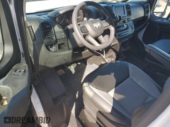 2023 Ram ProMaster Cargo with VIN 3C6LRVVG5PE527224, listed as a Copart auction lot 77179234 with 33,804 mi miles and Salvage Title. Bid and sale history available at DreamBid. Image 8.