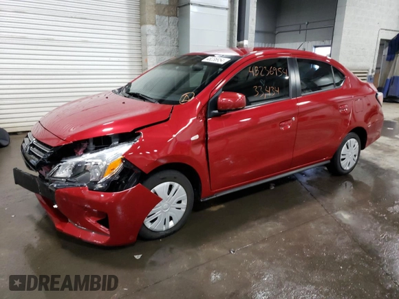 2021 Mitsubishi Mirage G4 ES with VIN ML32FUFJ5MHF05642, listed as a Copart auction lot 48236954 with 33,434 mi miles. Bid and sale history available at carsss.com. Image 1.