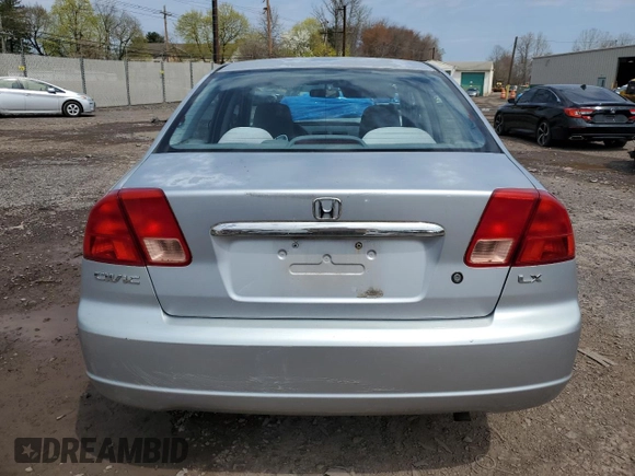2002 Honda Civic LX with VIN 2HGES16532H577033, listed as a Copart auction lot 52639645 with 105,095 mi miles and Salvage Title. Bid and sale history available at DreamBid. Image 6.