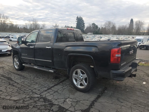 2015 GMC Sierra 2500HD available WiFi Denali with VIN 1GT120E87FF664721, listed as a Copart auction lot 86014214 with 163,134 mi miles and Salvage Title. Bid and sale history available at carsss.com. Image 2.