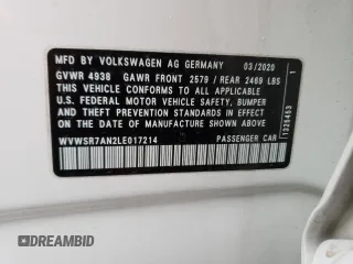 2020 Volkswagen Arteon SEL R-Line с VIN WVWSR7AN2LE017214, выставлен на аукционе Copart как лот 43005163 с пробегом 29 628 миль миль и . История ставок и продаж доступна на DreamBid. Изображение 12.