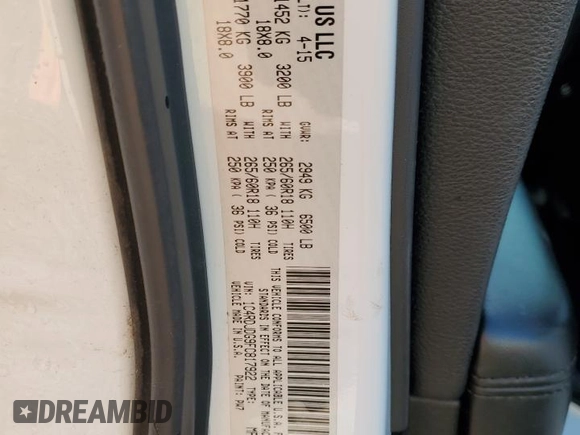 2015 Dodge Durango Limited with VIN 1C4RDJDG9FC817922, listed as a Copart auction lot 48416325 with 182,693 mi miles and Salvage Title. Bid and sale history available at DreamBid. Image 13.