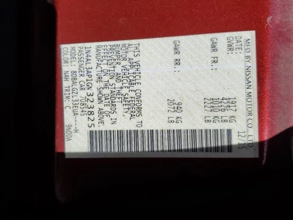 2016 Nissan Altima S with VIN 1N4AL3AP1GN323825, listed as a Copart auction lot 53505965 with 128,808 mi miles and Salvage Title. Bid and sale history available at carsss.com. Image 13.