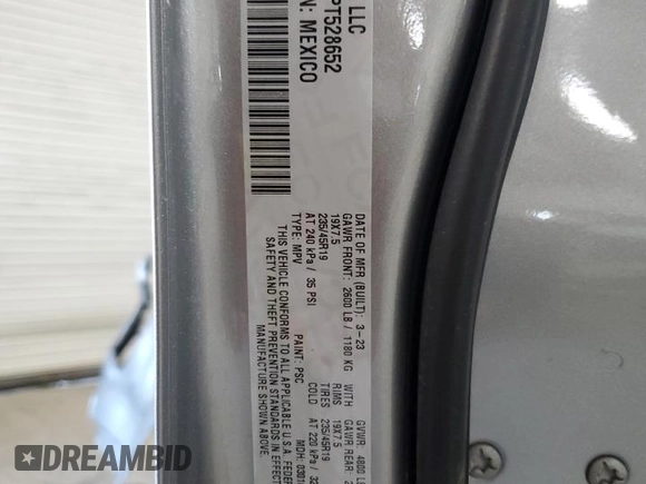 2023 Jeep Compass Limited with VIN 3C4NJDCN9PT528652, listed as a Copart auction lot 55201635 with 12,313 mi miles and Salvage title. Bid and sale history available at DreamBid. Image 14.