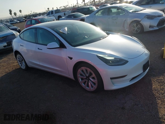 2021 Tesla Model 3 Long Range z VIN 5YJ3E1EB0MF936609, wystawiony jako IAAI lot #41599411 z przebiegiem 55 993 mil mil oraz . Historia ofert i sprzedaży dostępna na DreamBid. Obrazek 1.