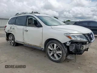 2013 Nissan Pathfinder Platinum with VIN 5N1AR2MM6DC637543, listed as a Copart auction lot 60905345 with 189,420 mi miles and Salvage title. Bid and sale history available at DreamBid. Image 4.