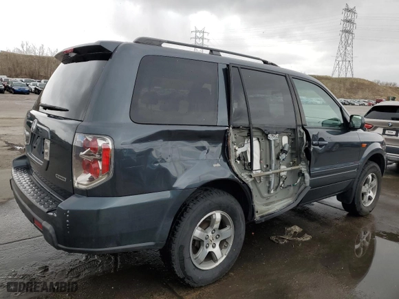 2006 Honda Pilot EX-L with VIN 2HKYF18596H504694, listed as a Copart auction lot 51646995 with 205,258 mi miles and Salvage Title. Bid and sale history available at carsss.com. Image 3.