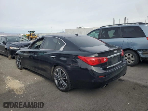 2014 Infiniti Q50 Hybrid Sport with VIN JN1AV7AP9EM690795, listed as a Copart auction lot 45060535 with 100,537 mi miles and Salvage Title. Bid and sale history available at carsss.com. Image 2.