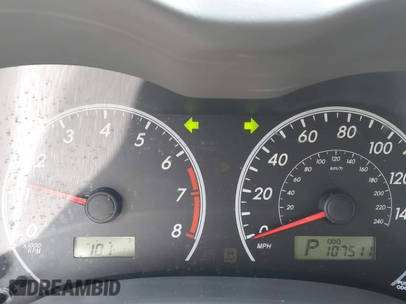 2010 Toyota Corolla with VIN 1NXBU4EE1AZ223856, listed as a IAAI auction lot 42432518 with 107,511 mi miles and . Bid and sale history available at DreamBid. Image 7.