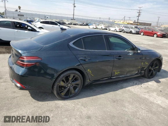 2022 Genesis G70 3.3T with VIN KMTG54TE2NU082023, listed as a Copart auction lot 74774034 with 17,411 mi miles and Salvage Title. Bid and sale history available at carsss.com. Image 3.