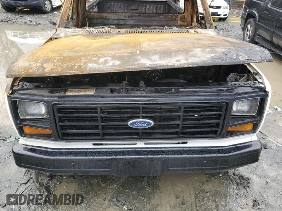 1985 Ford F-150 with VIN 1FTDF15Y4FNA66826, listed as a Copart auction lot 43598765 with 0 mi miles and Salvage Title. Bid and sale history available at carsss.com. Image 11.