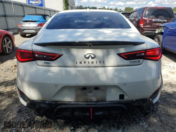 2020 Infiniti Q60 Red Sport 400 with VIN JN1FV7EL0LM460427, listed as a Copart auction lot 73353544 with 40,881 mi miles and Salvage title. Bid and sale history available at DreamBid. Image 6.