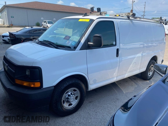 2017 Chevrolet Express Cargo with VIN 1GCWGAFF7H1324799, listed as a IAAI auction lot 42886617 with 214,293 mi miles and . Bid and sale history available at DreamBid. Image 29.