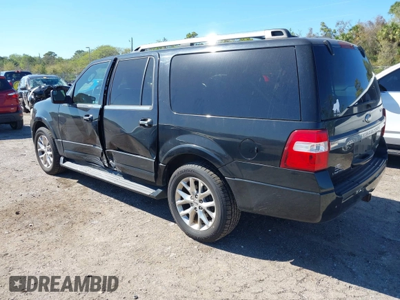 2015 Ford Expedition Max Limited with VIN 1FMJK2AT1FEF07080, listed as a IAAI auction lot 41833188 with 158,618 mi miles and . Bid and sale history available at DreamBid. Image 3.