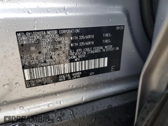 2023 Toyota RAV4 Hybrid XLE Premium z VIN JTMB6RFV8PD115723, wystawiony jako Copart lot #88005175 z przebiegiem 18 363 mil mil oraz Szkoda całkowita • Salvage title. Historia ofert i sprzedaży dostępna na DreamBid. Obrazek 13.