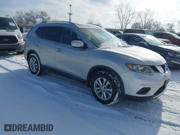 2015 Nissan Rogue SL with VIN 5N1AT2MT7FC758058, listed as a IAAI auction lot 41303736 with 43,649 mi miles. Bid and sale history available at carsss.com. Image 1.