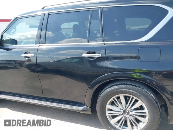 2018 Infiniti QX80 with VIN JN8AZ2NF4J9660983, listed as a IAAI auction lot 42063055 with 24,347 mi miles and . Bid and sale history available at DreamBid. Image 14.