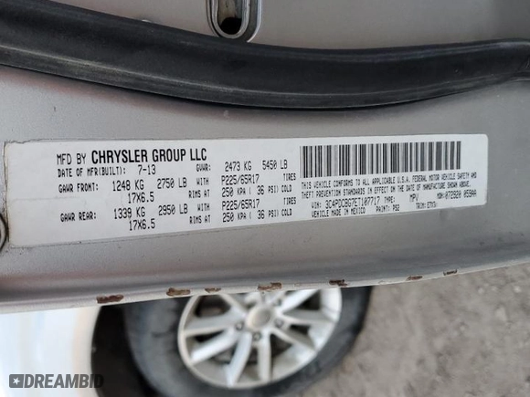 2014 Dodge Journey SXT with VIN 3C4PDCBG7ET107717, listed as a Copart auction lot 49899385 with 131,371 mi miles and Salvage Title. Bid and sale history available at carsss.com. Image 15.