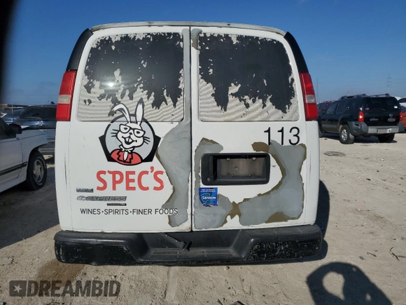 2011 Chevrolet Express Cargo Van with VIN 1GCWGGBA4B1155880, listed as a Copart auction lot 46640635 with 206,187 mi miles and Salvage Title. Bid and sale history available at carsss.com. Image 6.