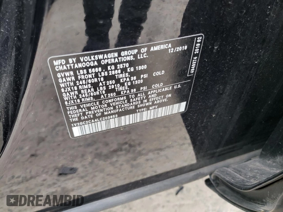 2020 Volkswagen Atlas S z VIN 1V2GC2CA4LC203853, wystawiony jako Copart lot #50137434 z przebiegiem 16 631 mil mil oraz . Historia ofert i sprzedaży dostępna na DreamBid. Obrazek 12.