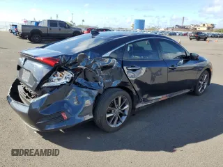 2020 Honda Civic Sedan EX-L with VIN 19XFC1F77LE021869, listed as a Copart auction lot 87870575 with 41,681 mi miles and Salvage Title. Bid and sale history available at carsss.com. Image 3.