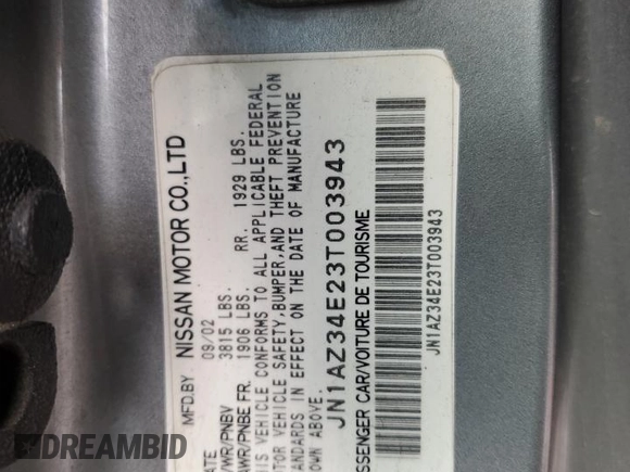2003 Nissan 350Z Touring z VIN JN1AZ34E23T003943, wystawiony jako Copart lot #55221405 z przebiegiem 198 292 mil mil oraz Szkoda całkowita • Salvage title. Historia ofert i sprzedaży dostępna na DreamBid. Obrazek 12.