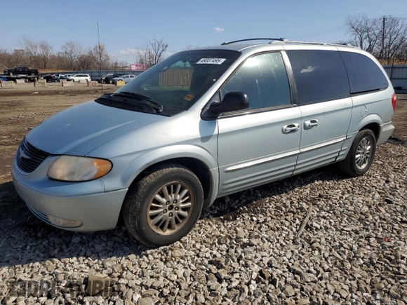 2002 Chrysler Town & Country Limited with VIN 2C8GP64L22R626979, listed as a Copart auction lot 49337495 with 203,885 mi miles and Salvage Title. Bid and sale history available at carsss.com. Image 1.