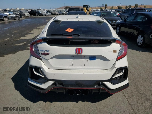 2021 Honda Civic Type R Touring with VIN SHHFK8G72MU205038, listed as a Copart auction lot 70640934 with 0 mi miles and Salvage Title. Bid and sale history available at carsss.com. Image 6.
