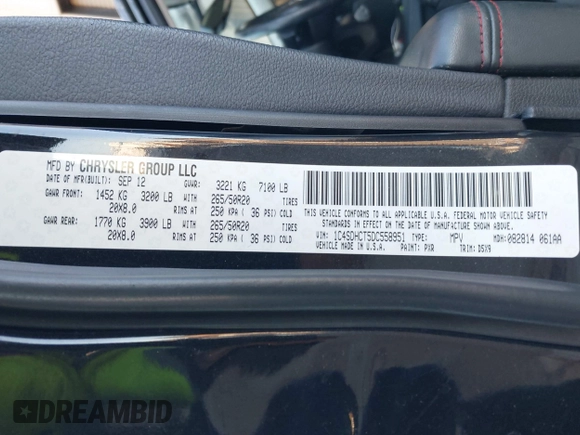 2013 Dodge Durango R/T z VIN 1C4SDHCT5DC558951, wystawiony jako IAAI lot #41590515 z przebiegiem 150 985 mil mil oraz . Historia ofert i sprzedaży dostępna na DreamBid. Obrazek 9.