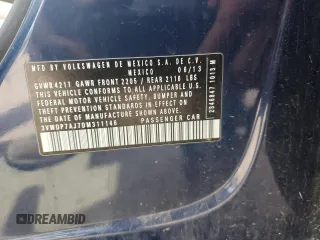2013 Volkswagen Jetta SE z VIN 3VWDP7AJ7DM311146, wystawiony jako Copart lot #54963425 z przebiegiem 236 277 mil mil oraz Szkoda całkowita • Salvage title. Historia ofert i sprzedaży dostępna na DreamBid. Obrazek 12.