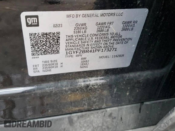 2023 Cadillac XT4 AWD Luxury with VIN 1GYFZBR41PF173271, listed as a Copart auction lot 87267374 with 19,112 mi miles and Salvage Title. Bid and sale history available at carsss.com. Image 13.