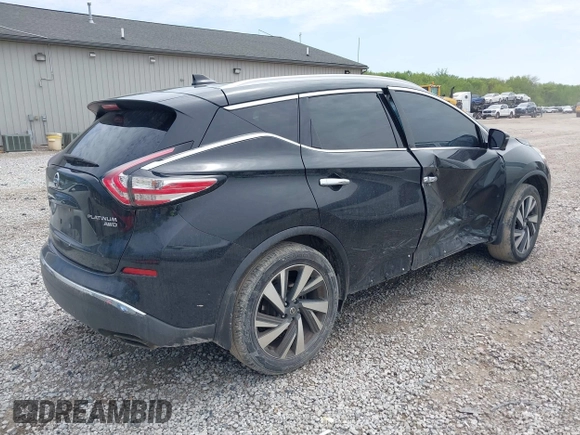 2016 Nissan Murano S z VIN 5N1AZ2MH9GN171490, wystawiony jako IAAI lot #42155605 z przebiegiem 234 183 mil mil oraz . Historia ofert i sprzedaży dostępna na DreamBid. Obrazek 4.