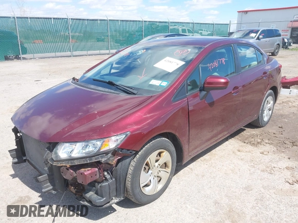 2015 Honda Civic Sedan LX with VIN 19XFB2F56FE274984, listed as a IAAI auction lot 42081778 with 73,882 mi miles. Bid and sale history available at carsss.com. Image 2.