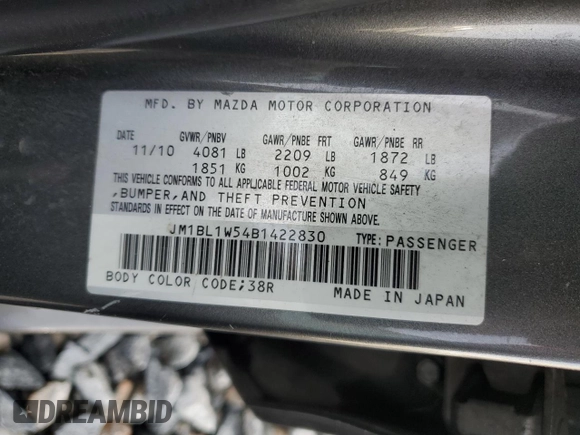 2011 Mazda 3 S Grand Touring with VIN JM1BL1W54B1422830, listed as a Copart auction lot 46883835 with 85,249 mi miles and Salvage Title. Bid and sale history available at DreamBid. Image 14.