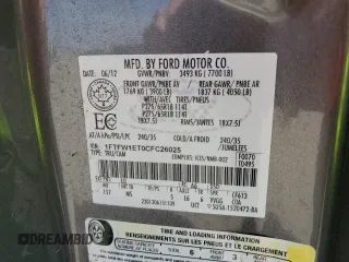 2012 Ford F-150 XL z VIN 1FTFW1ET0CFC26025, wystawiony jako Copart lot #52780445 z przebiegiem 328 020 mil mil oraz Szkoda całkowita • Salvage title. Historia ofert i sprzedaży dostępna na DreamBid. Obrazek 14.