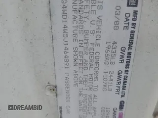 1988 Buick Regal с VIN 2G4WD14W5J1464891, выставлен на аукционе Copart как лот 61186065 с пробегом 83 990 миль миль и Чистый • Clean title. История ставок и продаж доступна на DreamBid. Изображение 12.