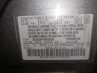 2017 Nissan Sentra SV с VIN 3N1AB7AP1HY290594, выставлен на аукционе IAAI как лот 42256230 с пробегом 161 422 миль миль и . История ставок и продаж доступна на DreamBid. Изображение 9.