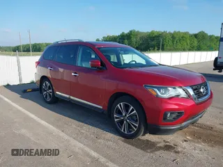 2017 Nissan Pathfinder Platinum with VIN 5N1DR2MM8HC604899, listed as a IAAI auction lot 42201810 with 48,215 mi miles and . Bid and sale history available at DreamBid. Image 1.