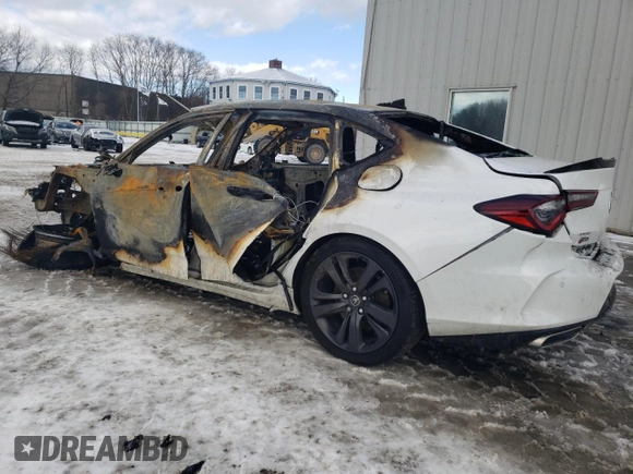 2021 Acura TLX w/A-Spec Package with VIN 19UUB6F59MA002574, listed as a Copart auction lot 44424655 with Not Provided miles and Salvage Title. Bid and sale history available at carsss.com. Image 2.