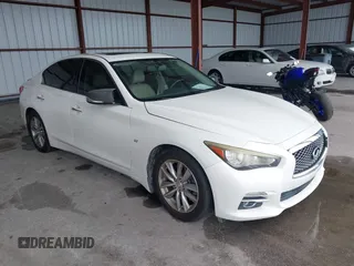 2014 Infiniti Q50 Premium z VIN JN1BV7AP2EM690769, wystawiony jako IAAI lot #42743093 z przebiegiem 134 085 mil mil oraz . Historia ofert i sprzedaży dostępna na DreamBid. Obrazek 1.