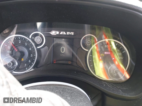 2019 Ram 1500 Big Horn z VIN 1C6RRFFG7KN755373, wystawiony jako IAAI lot #41764161 z przebiegiem 116 804 mil mil oraz . Historia ofert i sprzedaży dostępna na DreamBid. Obrazek 7.
