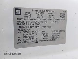 2015 GMC Savana Cargo Van with VIN 1GTW7FCF4F1900721, listed as a IAAI auction lot 41721202 with 228,699 mi miles. Bid and sale history available at carsss.com. Image 9.