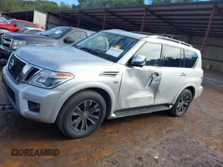 2020 Nissan Armada Platinum with VIN JN8AY2NF6L9360609, listed as a IAAI auction lot 41317857 with 142,243 mi miles. Bid and sale history available at carsss.com. Image 14.